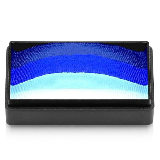 Kraze FX Dome Stroke - Dark Wave (25 gm), Professional 1-Stroke Split Cake, Hypoallergenic, Non-Toxic, Water Activated Face & Body Painting Makeup Supplies for Sensitive Skin, Kid Safe, Adults