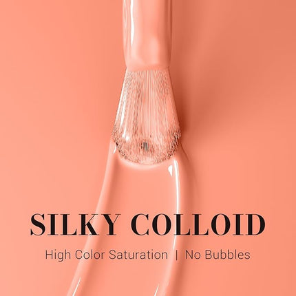 MelodySusie Coral Orange Gel Nail Polish, 0.5 fl oz Soak Off UV LED Creamy Orange Gel Polish Christmas Gift for Women Nail Art Manicure Salon DIY Nail Design Decoration at Home-1661