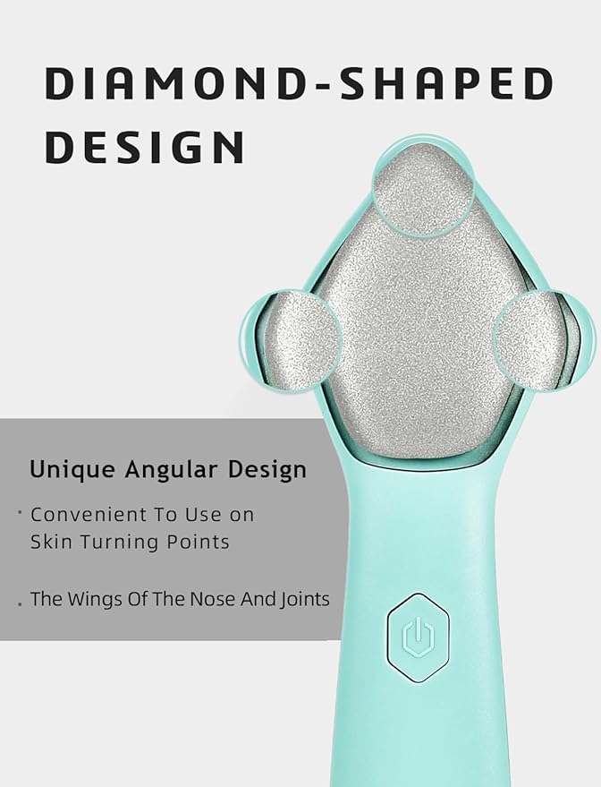 NEWDERMO Microdermabrasion Machine Pro, Large Diamond Electric Microdermabrasion Wand Tool With 3 Levels Frequency for Face Body Exfoliate Skin Care (Green)