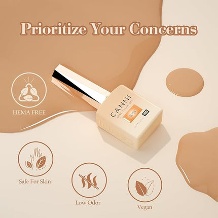 CANNI Jelly Gel Nail Polish Set – 6 Colors 9ML Sheer Milky White & Nude Pink Translucent Soak Off UV LED Nail Gel for French Manicure, DIY Nail Art at Home or Salon