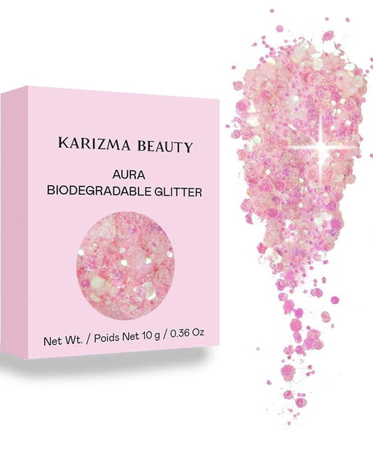 Aura Biodegradable Chunky Glitter // Karizma Beauty Bio Glitter Eco Glitter Face Glitter 10g