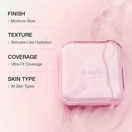 CLIO Kill Cover Mesh Glow Essential Cushion Foundation, Buildable Ultra-Fit Coverage with Glow Finish, Long-Lasting Hydration, Flawless Natural Cover for Radiant Skin, Korean Foundation (19C LIGHT)