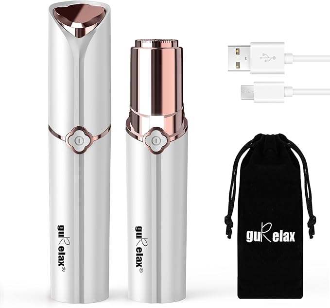 Facial Hair Remover, Upper Lip Hair Removal for Women, Electric Face Razor/Shaver, Gurelax Hair Removal Device, with a Storage Bag