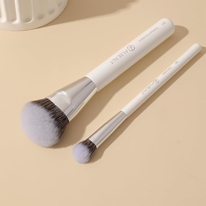 Foundation Concealer Makeup Brushes for Liquid Cream Stick,Soft Big Angled Face Brushes Bronzer Contour Nose Eyeshadow Blending Set (189201)