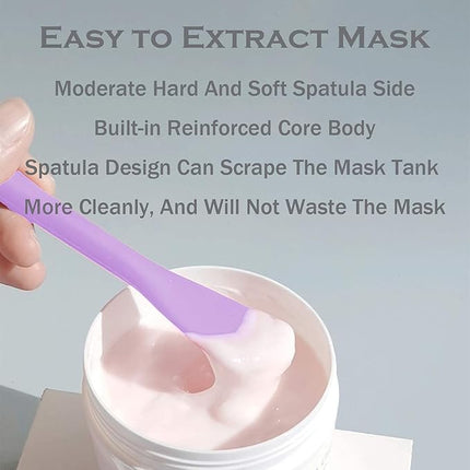 Silicone Facial Mask Applicator Face Masks Skincare Brush Facial Scrubber Double-Head Lotion Spatula Scoop for Makeup,Foundation,Cream,Lotion,Moisturizer,Gel,Peel,Mud Masks (Purple+Gray)