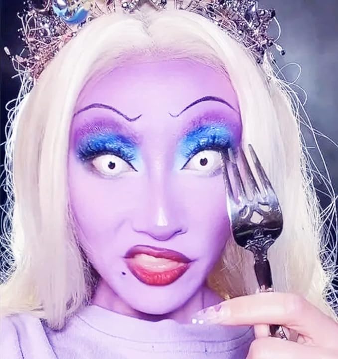 Mysense Light Purple Face Body Paint Stick, Purple Eye Black Stick Baseball Softball Football, High Pigment Body Painting Cream Blendable Stick for Halloween SFX Ursula Costume Cosplay Party Makeup