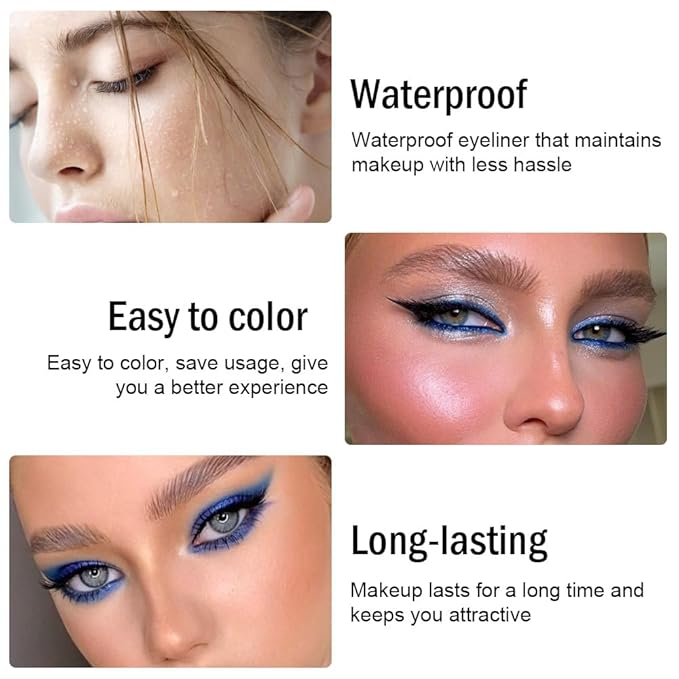 Kaely Gel Eyeliner Pencil for Women, Pearl Blue Eye Liner Waterproof Smudge Proof with Sharpener, Waterline Eye Makeup Liners, delineador de ojos contra el agua, Vegan & Cruelty-Free, 07