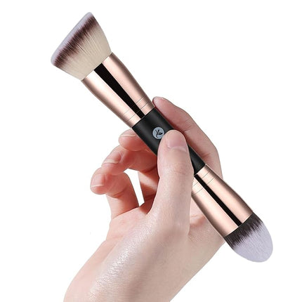 KINGMAS Foundation Makeup Brush, Double-Ended Makeup Brushes Angled/Tapered Top for Blending Liquid Powder, Concealer Cream Cosmetics, Blush brush