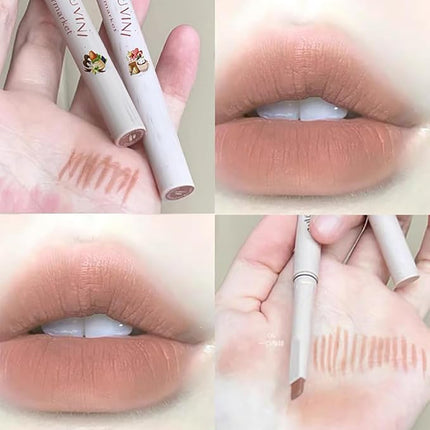 Petansy Matte Lip Liner Pencil Set 5 Colors Smooth Lip Liner Long-Lasting Waterproof Nude Liner Pencil for Defining & Filling Lips