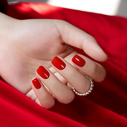 RARJSM Red Gel Nail Polish 15ml BightRed Gel Polish Classic Vintage Pastel Color Soak Off UV LED Cured Christmas Red Nail GelPolish 1 Piece for Nail Art Manicure Salon DIY Home Winter