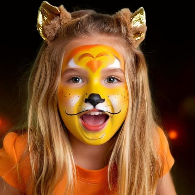 Mysense Yellow Face Body Paint Stick, Yellow Eye Black Stick, Cream Eye Paint for Baseball Softball Football Lacrosse, Non-toxic Facepaint for Halloween Costume Lion Tiger Cosplay Makeup