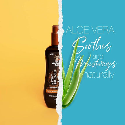 Australian Gold Spray Gel Sunscreen with Instant Bronzer SPF 30, 8 Ounce | Moisturize & Hydrate Skin | Broad Spectrum | Water Resistant | Non-Greasy | Oxybenzone Free | Cruelty Free (Pack of 4)