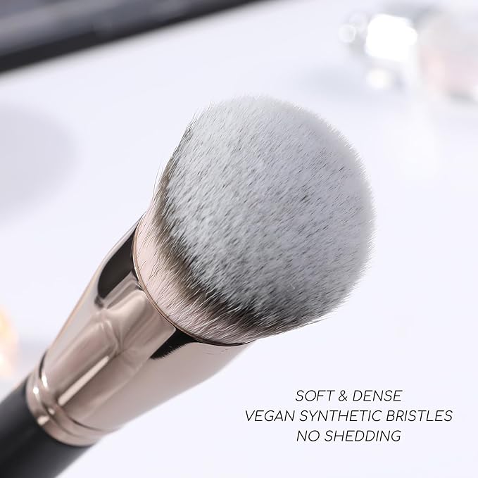 ENERGY Foundation Brush for Liquid Makeup - Professional Makeup Brush for Liquid, Cream & Powder Blending,Buffing and Contouring - Soft Vegan Synthetic Bristles Face Make Up Tool