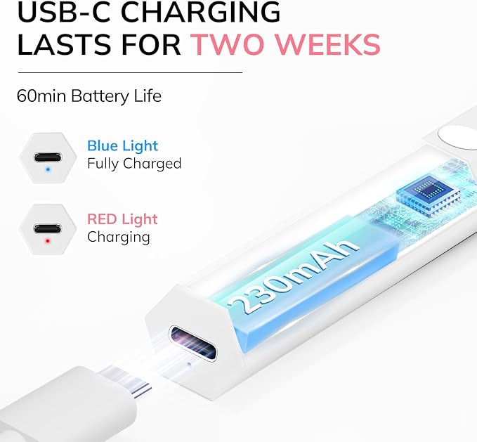 Lavinda Handheld UV Light for Gel Nails, Mini Nail Lamp, Portable Cordless Rechargeable UV Led Nail Lamp Nail Dryer for Fast Curing Gel Polish USB Flashlight for Home DIY Manicure