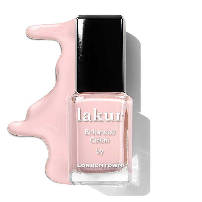 LONDONTOWN lakur Nail Polish - Chip-Resistant, Non-Toxic, Conditions & Hydrates Nails | Glossy Peachy Pink, Peach Pop, .40 fl oz