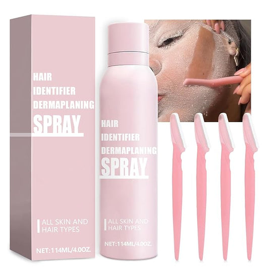 Hair Identifier Spray for Face Shaving, Skin Body Hair Identifying Spray with Razors, Hair Identifier Spray for Face Dermaplaning, Face Hair Identifier Spray for Women