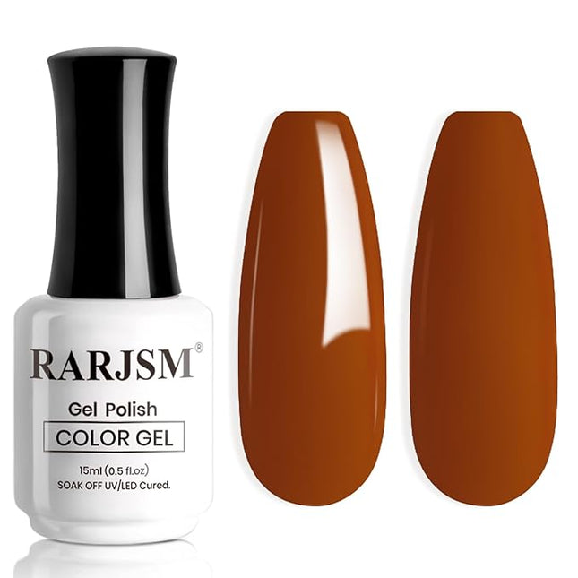 RARJSM Autumnal Orange Gel Nail Polish Creamy Amber Orange Gelpolish 15ML 1Pc Soak off Curing Required Nail Art French Manicure Salon DIY at Home Fall Winter