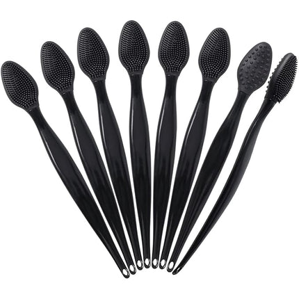 Silicone Lip Scrub Brushes, Beomeen Black Double-Sided Exfoliating Lip Brush Soft Silicone Lip Scrubber Exfoliator Tool Blackhead Remover for Skincare 20 Pack