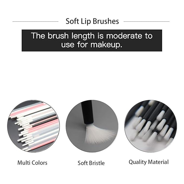 100 Pcs Disposable Makeup Lip Brushes Lipstick gloss brush Lip Gloss Applicators with Soft Brush Head PYO Cookie Paint Brushes mini paint brushes for cookies (Blue)