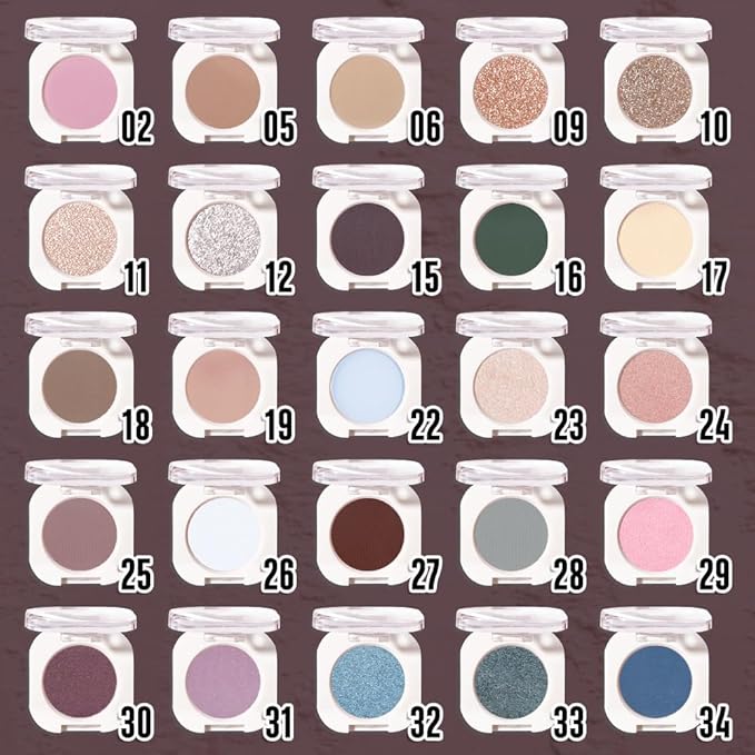 Coffee Matte Single Eyeshadow, Lightweight Blendable Mini Eye Shadow for Older Women, Monochrome Eyeshadow Palette Makeup Pigmented Waterproof, Vegan & Cruelty-Free, 27