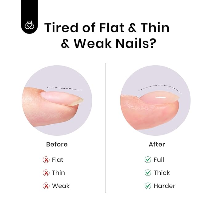 Beetles Builder Gel Low Heat-Dew Glow 0.34 oz 8 in 1 Strengthening Apex Building Nail Extension for Beginner DIY Salon at Home,Clear Builder Nail Gel,Fall Nails,UV & LED Lamp Needed