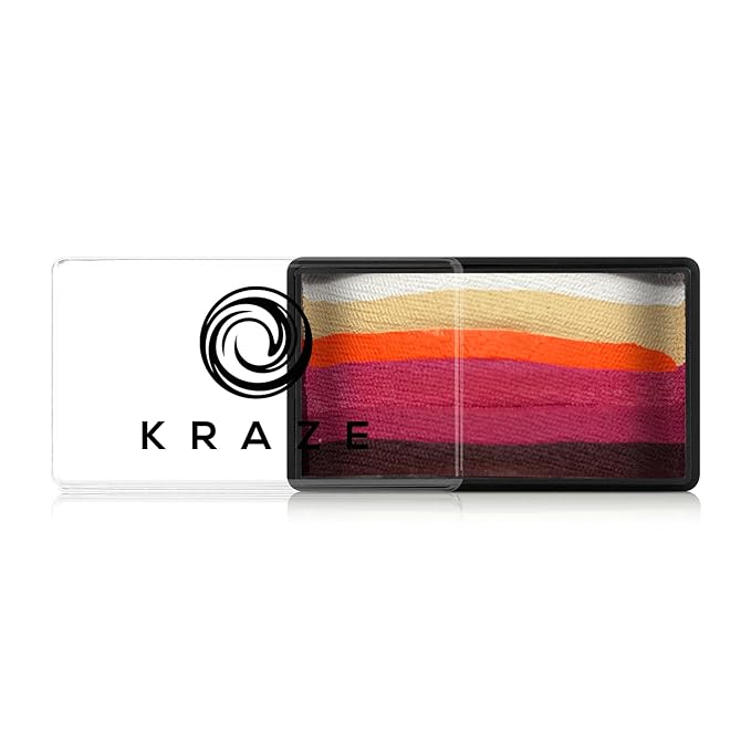 Kraze FX Dome Stroke - Romantic Lily by Linnea (25 gm), Professional 1-Stroke Split Cake, Hypoallergenic, Non-Toxic, Water Activated Face & Body Painting Makeup Supplies for Kids Safe Adults