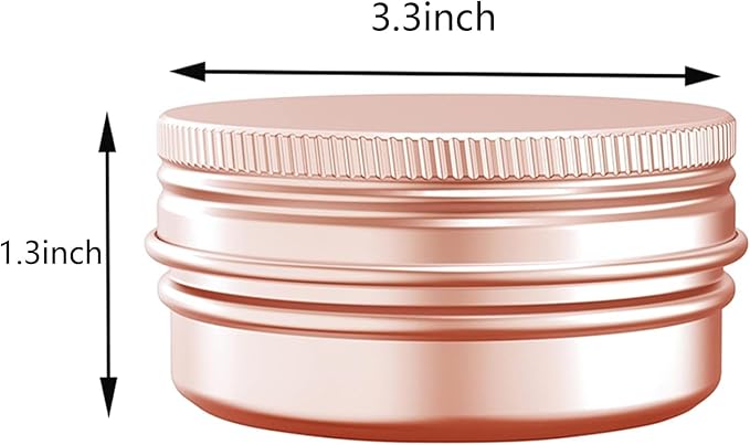 4 Ounce Aluminum Tin Jar with Screw Cap 120mL Tin Cans Refillable Containers for Cosmetic, Lip Balm, Cream, Lotion, Balms, Spices, Salve, Rose Gold 12 Pcs