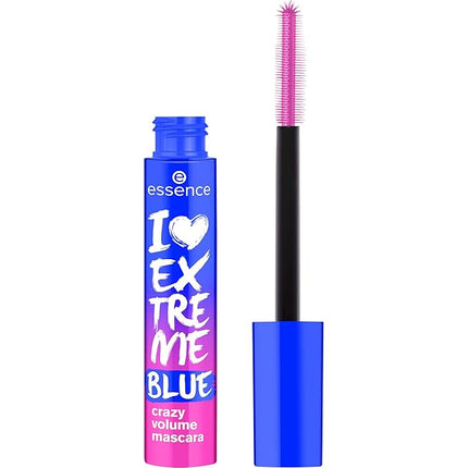 essence | I Love Extreme Blue Crazy Volume Mascara | Vibrant & Colorful, Volumizing & Long-Lasting for Dramatic Lashes | Vegan & Cruelty Free