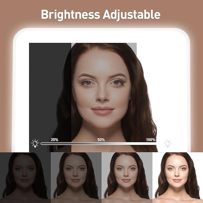 2025 Rechargeable Travel Makeup Vanity Mirror with 72 Led Lights,Portable Lighted Beauty Mirror,3 Color Lighting,Dimmable Touch Screen,Tabletop LED Folding Cosmetic Vanity Mirror Desk Table