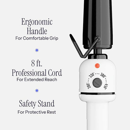 HOT TOOLS Professional Nano Ceramic Extra Long Tapered Curling Iron for Shiny Curls, 3/4 to 1 1/4 Inches