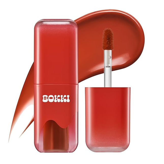 BLACK ROUGE Glow Bokki Tint, GB02 Burnt Tomato – Korean Lip Tint Inspired by Tteokbokki, Non-Sticky Long-Lasting Lip Stain with Glossy Finish, Cute Stickers – Original Red, Rose, Soy