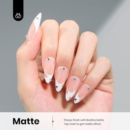 Beetles White Gel Nail Polish Color Gel Polish Soak Off UV LED Nail Lamp Home Salon DIY Design Art Manicure Gifts for Women 1Pcs 0.51Oz Colorful Bottle Pure Elegance