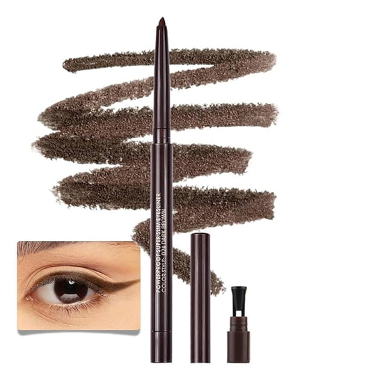 Kaely Dark Brown Gel Eyeliner,Smooth Eye Liner Waterproof Smudge Proof,Multi-Use Pencil Eyeliner,Built in Sharpener,Longwearing Eye Makeup,Vegan,delineador de ojos contra el agua,02