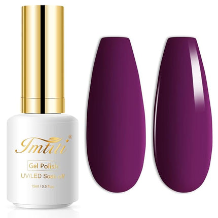 Imtiti Purple Gel Nail Polish, 1 Pcs 15ml Rebecca Purple Color Soak Off LED Long-Lasting Nail Gel Polish Nail Art Starter Manicure Salon DIY at Home, 0.5 Fluid Ounces