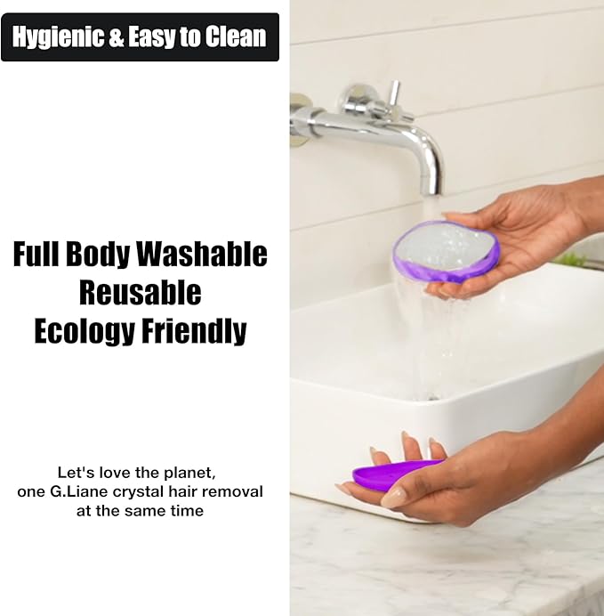 Crystal Hair Eraser,Upgraded Painless Crystal Hair Remover,Effective Nano Glass Hair Removal Device and Skin Exfoliation,Body Epilator for Women and Men(Violet)