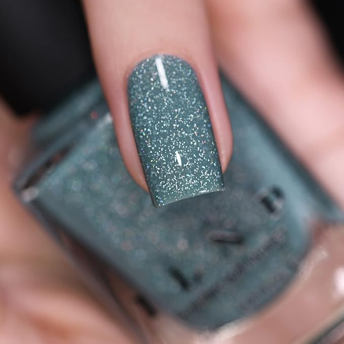 ILNP Aspen - Muted Turquoise Blue Holographic Jelly Nail Polish