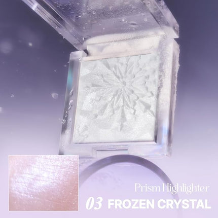 CLIO Prism Highlighter makeup, High Glossy Face Illuminator, Pearl Shimmer Smooth Baked Powder, Glitter Long- Lasting (6 Colors) (03 Frozen Crystal, One Size)