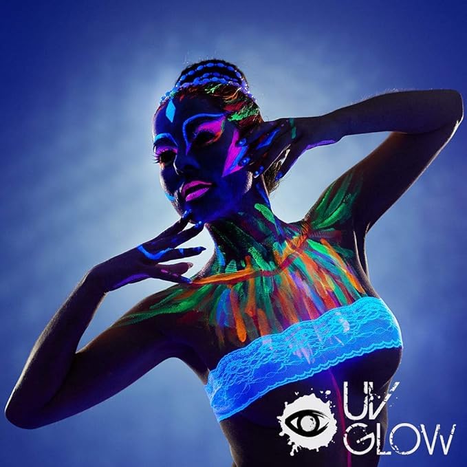 Blacklight Face and Body Paint 0.34oz - Neon Fluorescent (0.34 Fl Oz (Pack of 4))