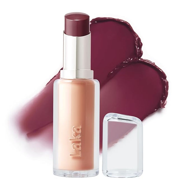 Laka 24HR Bonding Glow Lipstick, 3.7g/0.13oz., Long Lasting High-Shine Lipstick with Rich Color & Glassy Finish (#216 Winter)