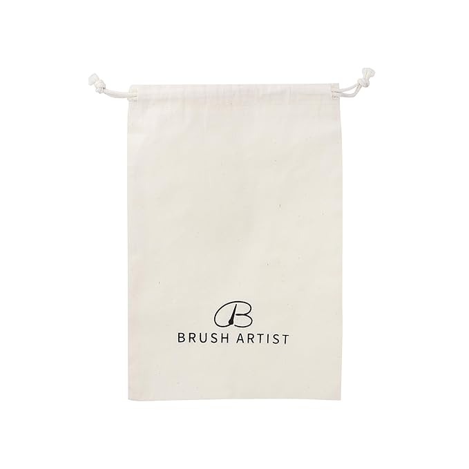 BRUSH ARTIST Black Golden Makeup Brush Set of 12PCs with Cotton Bag, Foundation Sponge, Face Powder Brush, Contour Brush, Blush Brush, Eyeshadow Brushes, Concealer Brush,Premium Synthetic fiber