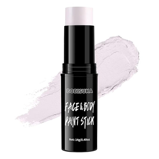 BOBISUKA Alabaster White Face Body Paint Stick White Eye Black Sticks for Sports Water Based Face Painting Kit Quick Drying Foundation Makeup for Halloween Clown Skeleton Joker Cosplay SFX Costume