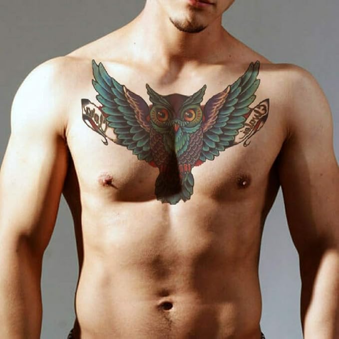 Large Temporary Tattoos Women Temporary Neck Tattoos Temporary Realistic Flower Chest Tattoo for Adults (TS06)