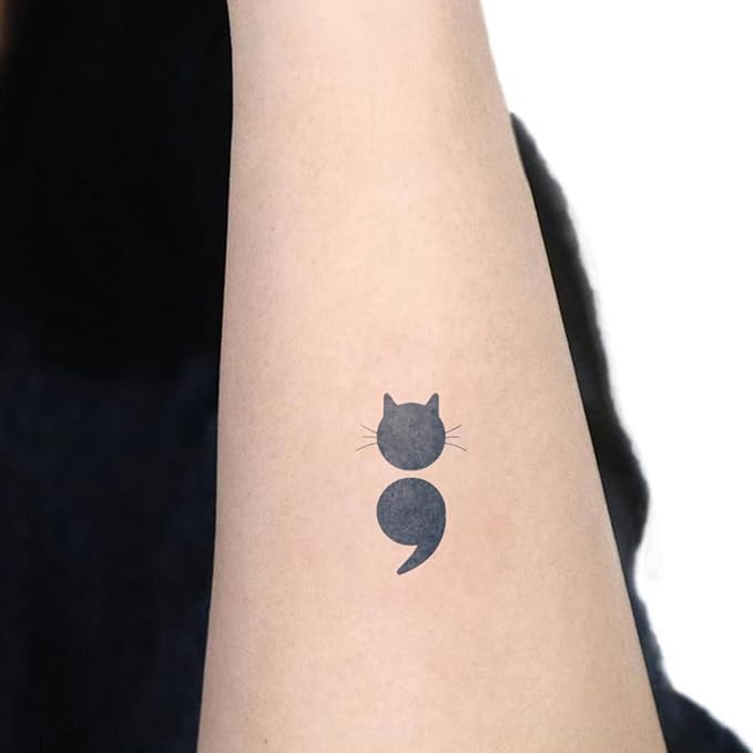 Black Cat Temporary Tattoos – 7 Unique Cat Designs, Playful & Cute Tattoos for Adults, Realistic & Long Lasting for 2 Weeks
