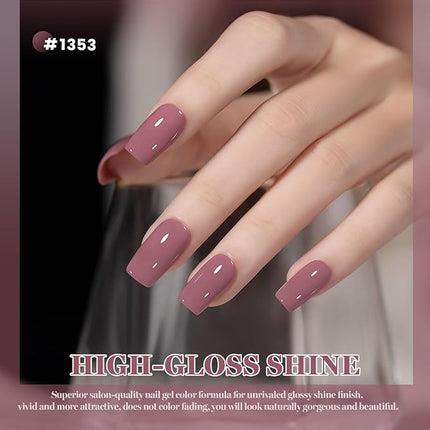 RARJSM Dirty Rose Gel Nail Polish 1PCS 15ML Long Lasting Opaque Milky Gray Rose Creamy Gelpolish Soak off U V Curing Required Nail Art French Manicure Salon DIY at Home