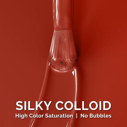 MelodySusie Rust Red Gel Nail Polish,0.5fl oz Nails Soak Off UV LED Red Brown Gel Polish Gift for Women Nail Art Manicure Salon DIY Nail Design Decoration at Home-1745