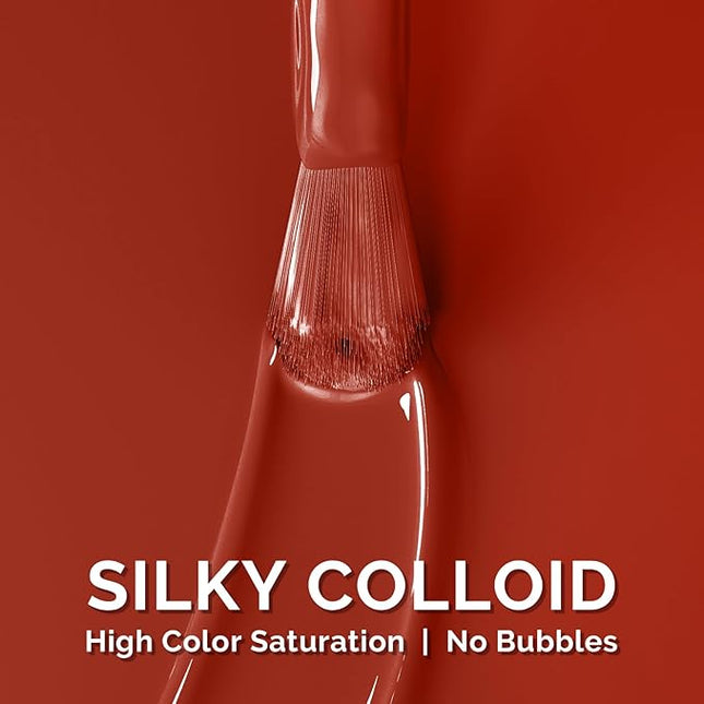 MelodySusie Rust Red Gel Nail Polish,0.5fl oz Nails Soak Off UV LED Red Brown Gel Polish Gift for Women Nail Art Manicure Salon DIY Nail Design Decoration at Home-1745