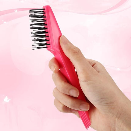 Yaomiao 2 Pcs Hair Brush Cleaner Tool 2-in-1, Pink Hairbrush Cleaner for Removing Hair Dust, Mini Comb for Removing Dirt, Home Salon Use