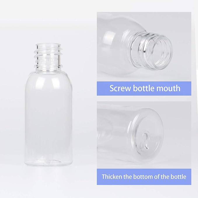 TrendBox 12 Pack Plastic Empty Bottles with Flip Cap for Shampoo, Lotions, Liquid Body Soap, Cream (1 oz / 30 ml)