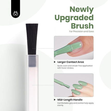 Beetles Sage Green Gel Polish - Misty Sage 15ML/0.51Fl Oz, Green Gel Nail Polish, Soak Off UV LED Lamp Pastel Nails Art, Long-Lasting Manicure Salon DIY Home Spring Nails - Gifts for Her