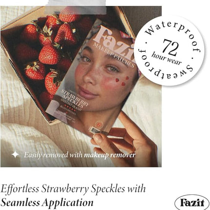 Fazit Makeup Patches - Strawberry Speckles - Glow Up Make-Up Patches - Cute Glitter Makeup Accessories for Women - Cosmetic Glitter for Face